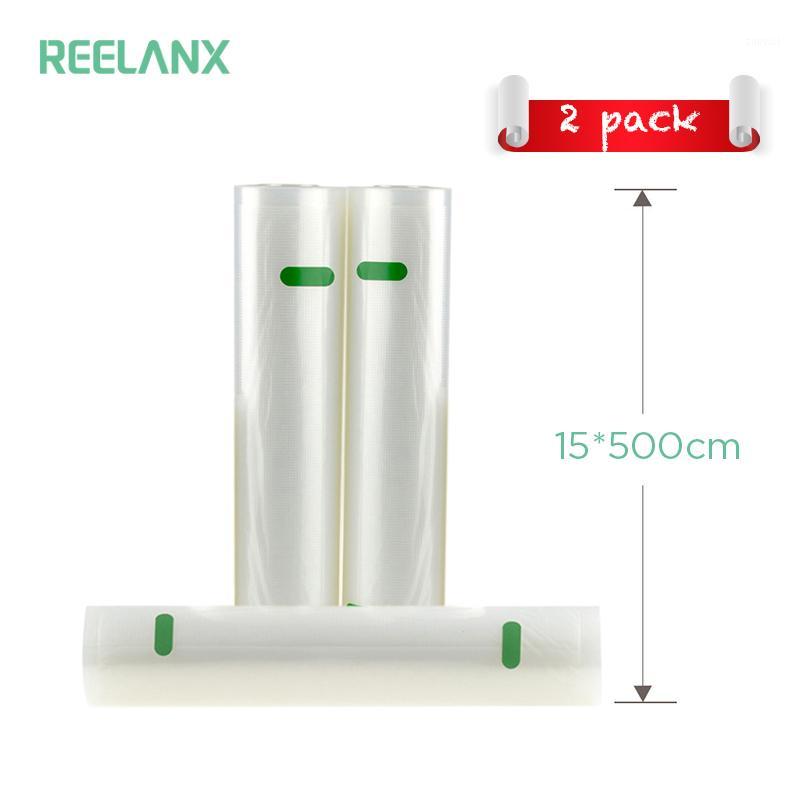

REELANX Vacuum Bags for Vacuum Packer 2 Rolls / 1 Slot 15*500cm Storage Bag for Sealer Fresh Packing Packaging1