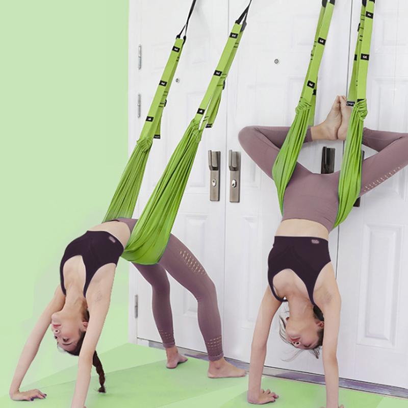 

Aerial Yoga Rope Indoor Sport One Word Horse Open Hip Stretch Yoga With Inverted Rope Pull Stretch Belt Lower Waist Trainer, Green