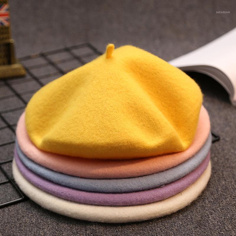 

Autumn Winter Hat 100% Pure Wool Berets French Artist Beret Women Painter hat Vintage Girls Berets Female Warm Walking Cap1, Black