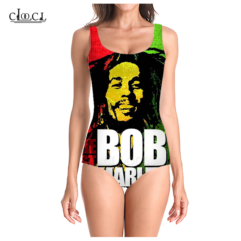 

CLOOCL Reggae Creator Bob Marley 2021 New Summer 3D Print Women Sleeveless Sexy Swimsuit Casual Fashion Swimsuits Beach One Piece Swimwear, Swimsuit 1