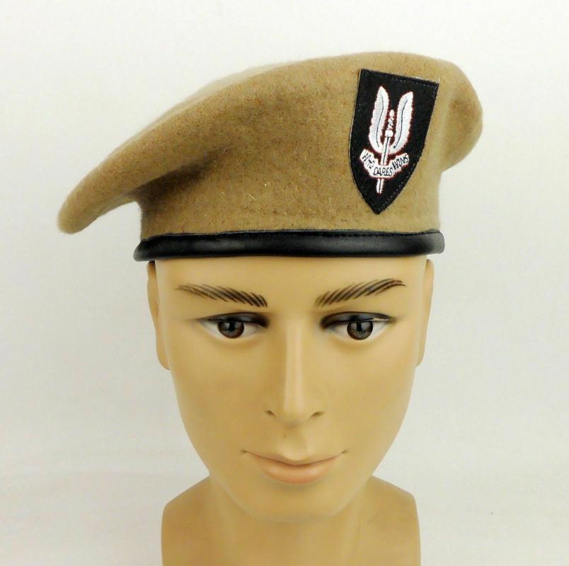 

UK British SAS Army SPECIAL Regiment KHAKI Wool Beret Hat Cap Store 5605101, As pic