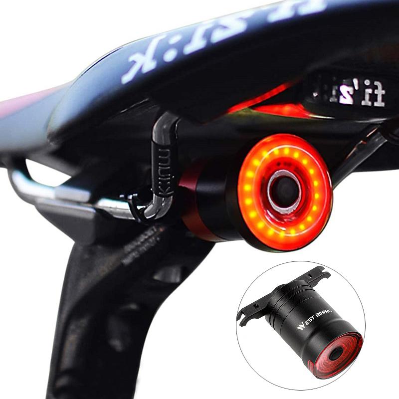

Bike Light USB Charging Smart Sensor Brake Tail Light CNC Aluminum Alloy MTB Cushion Seat Rod Bicycle Accessories