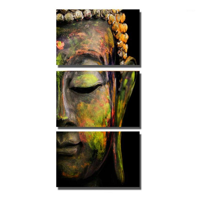 

Framed 3pcs Abstract Buddha Modern home decor Canvas Print Painting Wall Art Picture For Living Room Modular picture PT00321