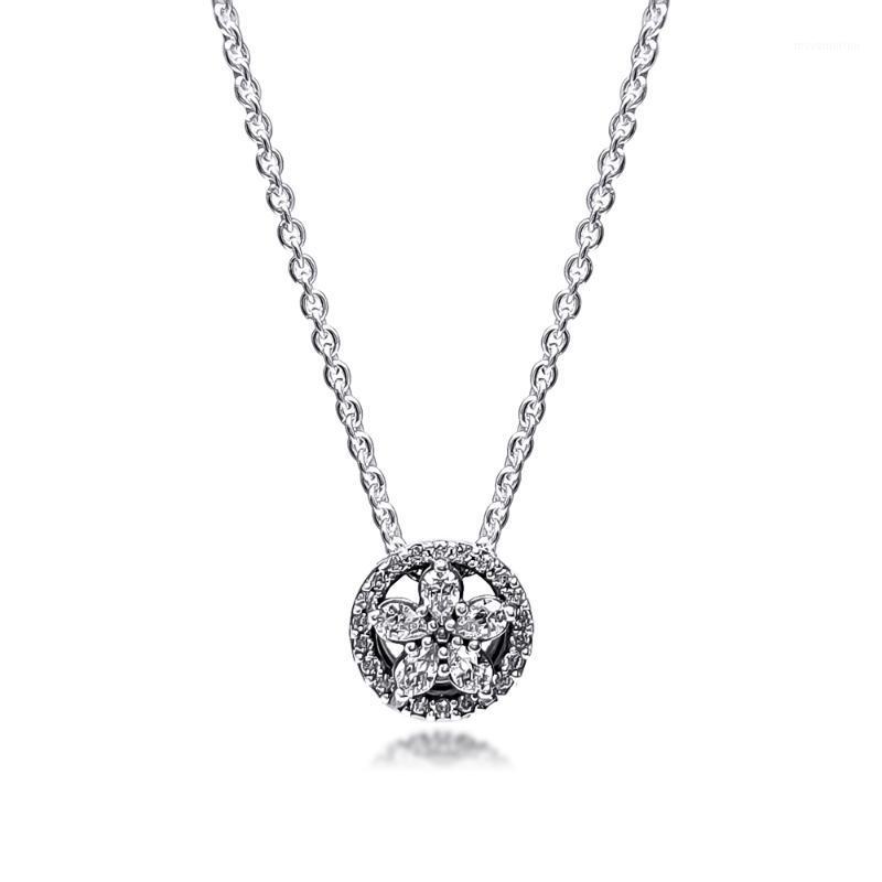 

Sparkling Snowflake Girl Friends Collier Birthday Valentine's Day Long Chain 100% Real Silver S925 Necklace for Women1