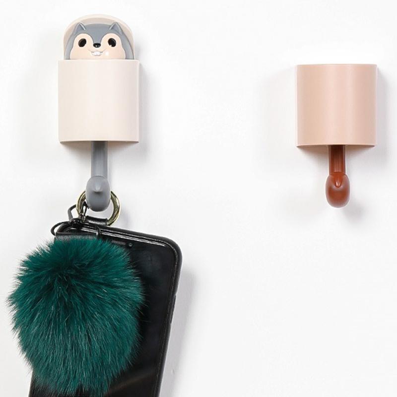 

Creative Squirrel Shape Coat Hook Clothes Hats Hook Cute Little Squirrel Storage