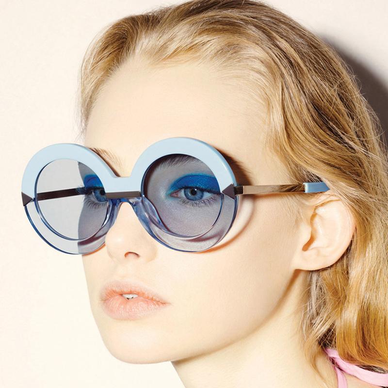 

New Arrival Women Big Sunglasses Pure Mori Girl Style Arrow Shapes 60S Female Wrap Leopard Sun glasses Mirror Vintage Round