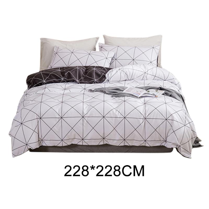 

3pcs Home Textile Geometric Printed Pillow Cases Bedding With Zipper Closure Comfortable Washable Bed Sheet Soft Duvet Cover Set