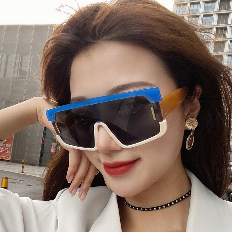 

Sunglasses 2021 Big Frame Women's Personality Conjoined Fashion Glasses