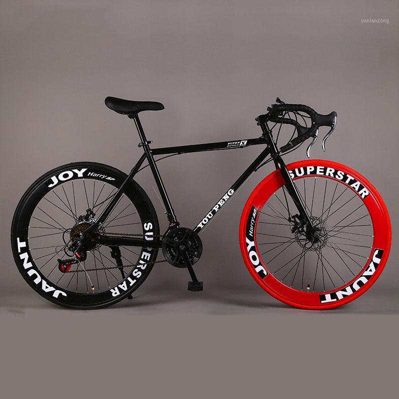 

Mountain Bicycle Fixed Gear Road Bike Speed Double Disc Brakes Men and Women 60 Knife Wheel sStudent Adult1