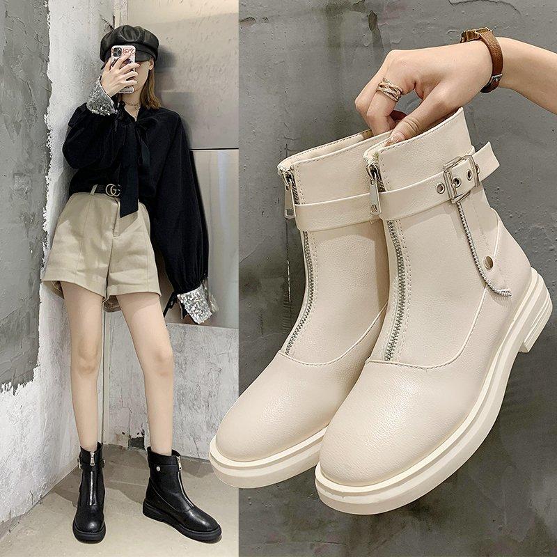 

New Designer Women Boots Ankle Fashion Casual Boots Woman Street Leisure Booties Ladies Shoes Female Botas Mujer Outdoor Sale, Beige
