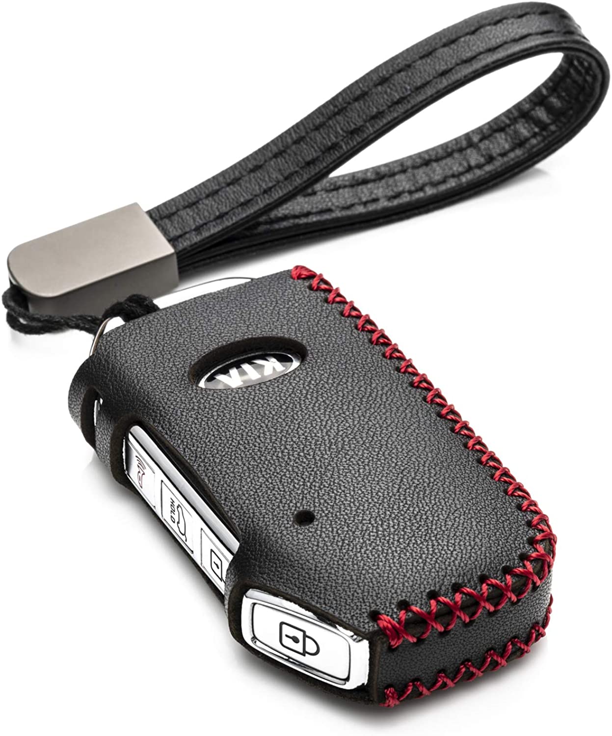 ontto for Kia Key Fob Cover Case Shell Holder Jacket Shell Keyring Keychain Smart Car Key Skin Keyless Black