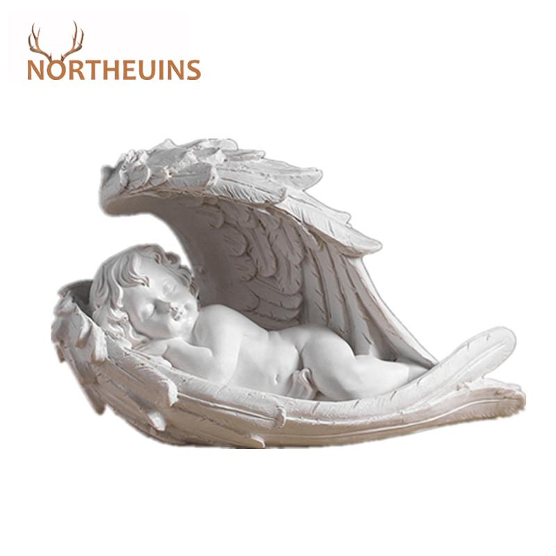 

NORTHEUINS Resin Angel Girl Figurines Nordic Fairy Garden Modern Resin Statues Shelf Interior Home Shelf Decoron Christmas Gift