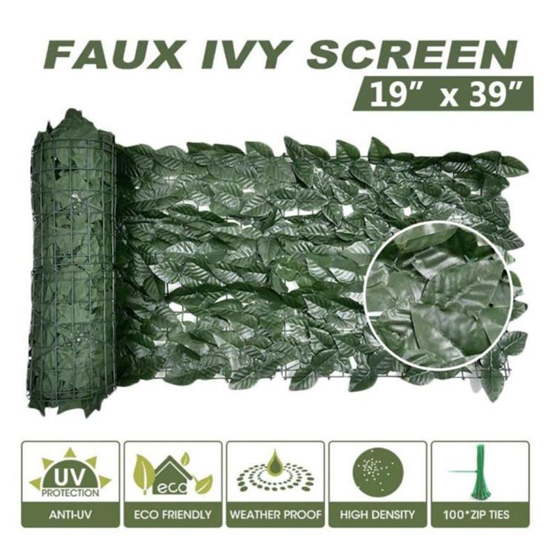 

Artificial Plant Rattan Fence Simulated Leaf Fence Net Artificial Balcony for Indoor and Outdoor Garden Stairs Decoration, 100pcs tie