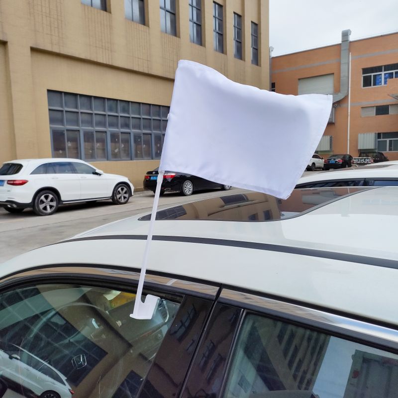 

Sublimation Car Flag Blanks Banner Flags White Color Heat Press Fabirc Graden Flags 11.8*7 inch