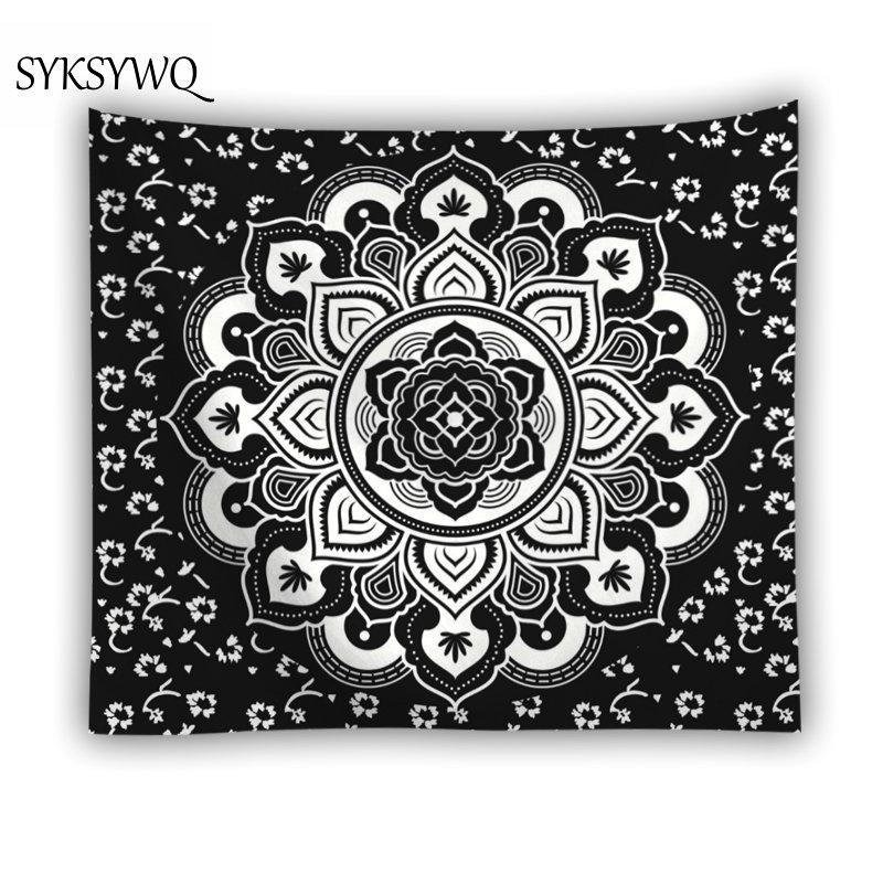 

tapiz mandala wall carpet bohemian home decor black tapestry tapices decoracion wall mandala