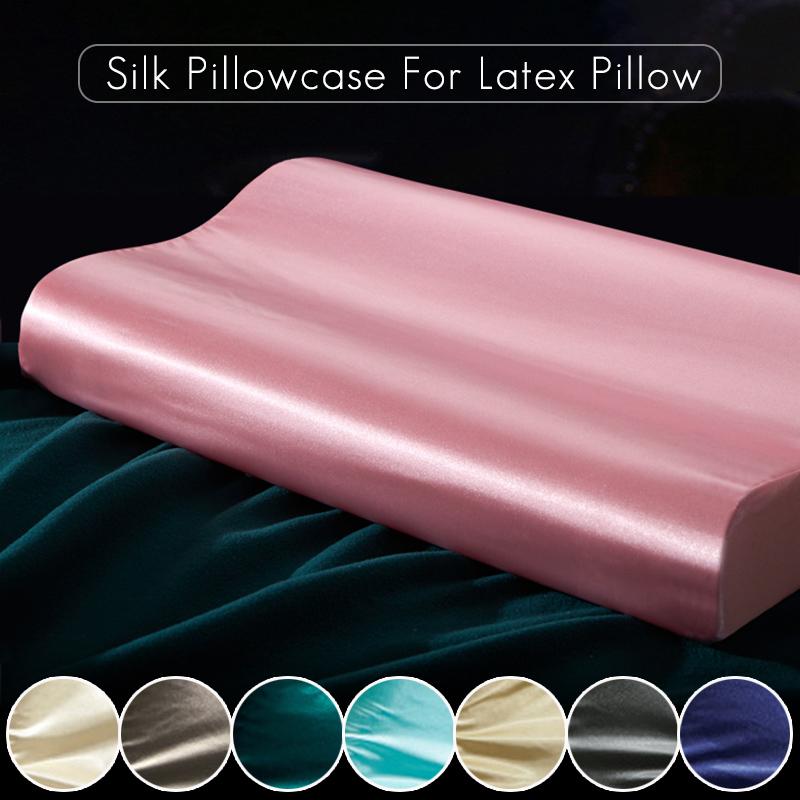 

1 Pcs Luxury Satin Silk Pillowcase Pink Grey Solid Color Satin Imitated Silk Pillow Cover 30cmx50cm/40cmx60cm Pillowcase Pillow Case