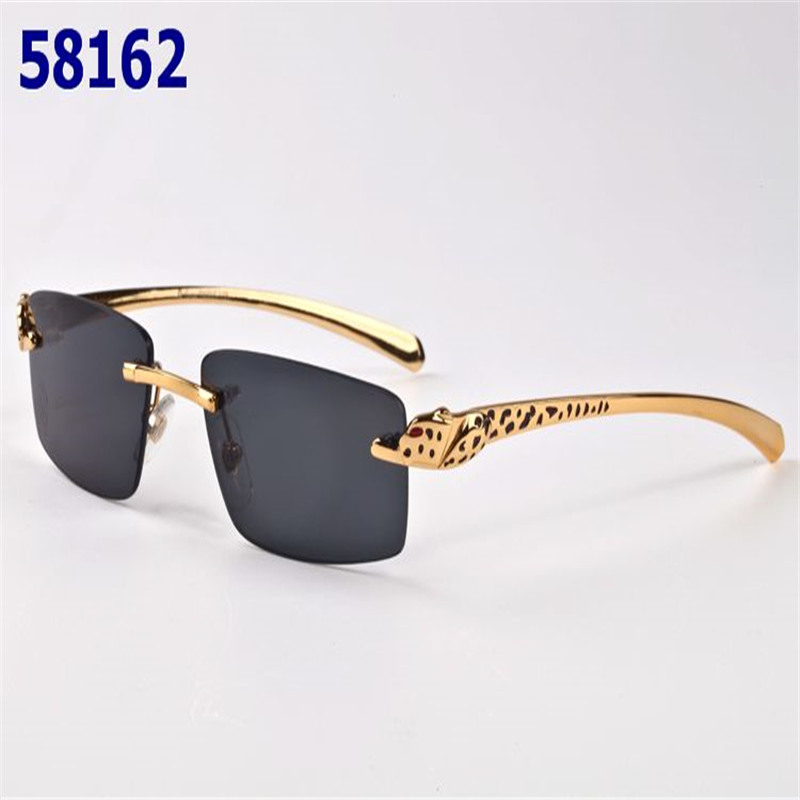 

Free shipping New Style 8200757 Glasses Genuine Natural black and white vertical stripes Buffalo horn Rimless 8200758 Sunglasses 2019 Unisex