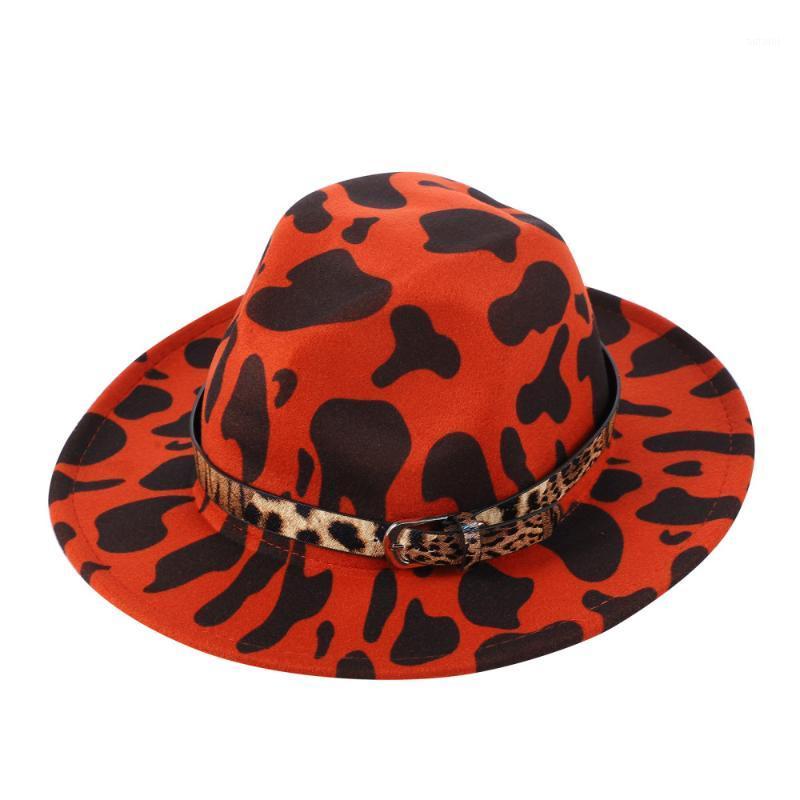 

1pc Cosplay Fashion Creative Stylish Party Cap Jazz Hat Flat Edge Hat Leopard Print for Women Decoration Party1, Red