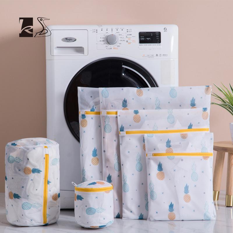 

Cartoon pineapple pattern laundry bag for washing machines washing special clothing bag printing underwear laundry