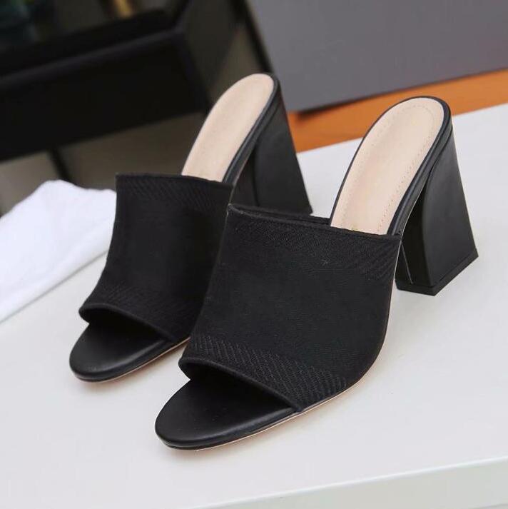 

Luxury Paris Womens Casual Slippers Block Heel Sandals Ladies High Heels Leather Striped Scuffs Sandals Fisherman Slippers Stylist Shoes, Color 6
