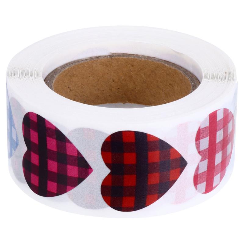 

1 Roll Heart Shaped Self-adhesive Label Stickers Valentine's Day Stickers