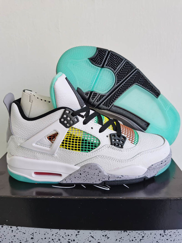 

4 WMNS Rasta White University Red Lucid Green Black men women basketball shoes sports sneakers Cheap 4s Leather Mens Trainer, Shipping