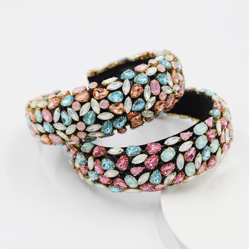 

Color Rhinestone Sponge Headband Baroque Fashion Full Personality Prom Exaggerated Hair Accessories 777 Clips & Barrettes, Golden;silver
