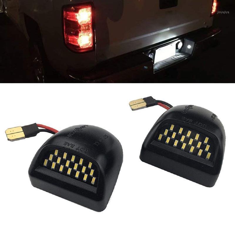 

2Pcs LED Number License Plate Light Lamp Assembly for Chevy Silverado Avalanche 1500 2500HD GMC Sierra Pickup1, As pic