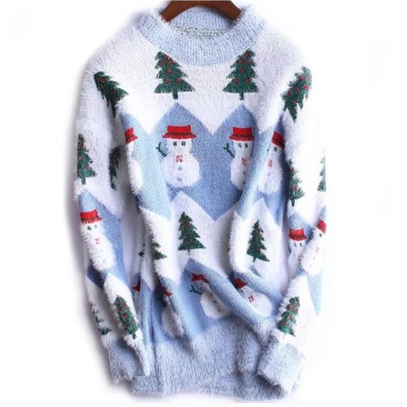 

2021 New Christmas Women Thicken Jumper Clothes Autumn Winter Pull Femme Hiver Female Streetwear Pullover Ugly Sweater Vzoe, Khaki