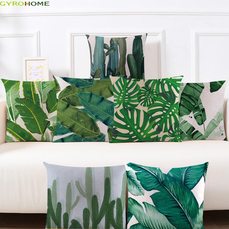

GY0002 Jungle Leafs Cotton Cushion Case (No Filling) 1PC Polyester Home Decor Bedroom Decorative Sofa Car Throw Pillows