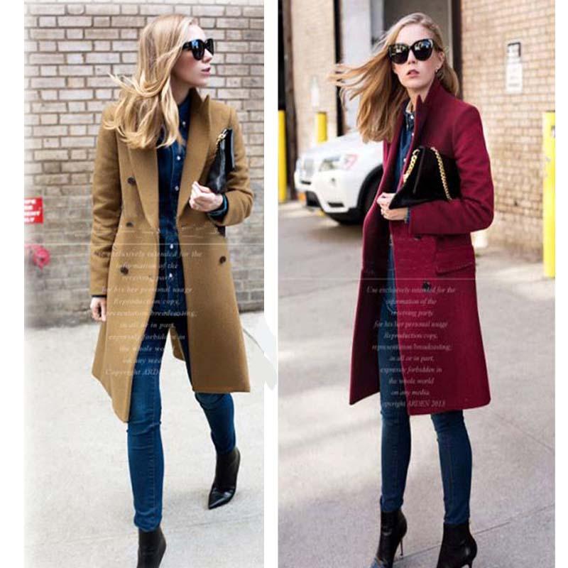 

Women Winter Woolen Cardigan Jacket Coat Fashion Long Sleeve Warm Slim Oversized Solid Long Double-Breast Tops, Black