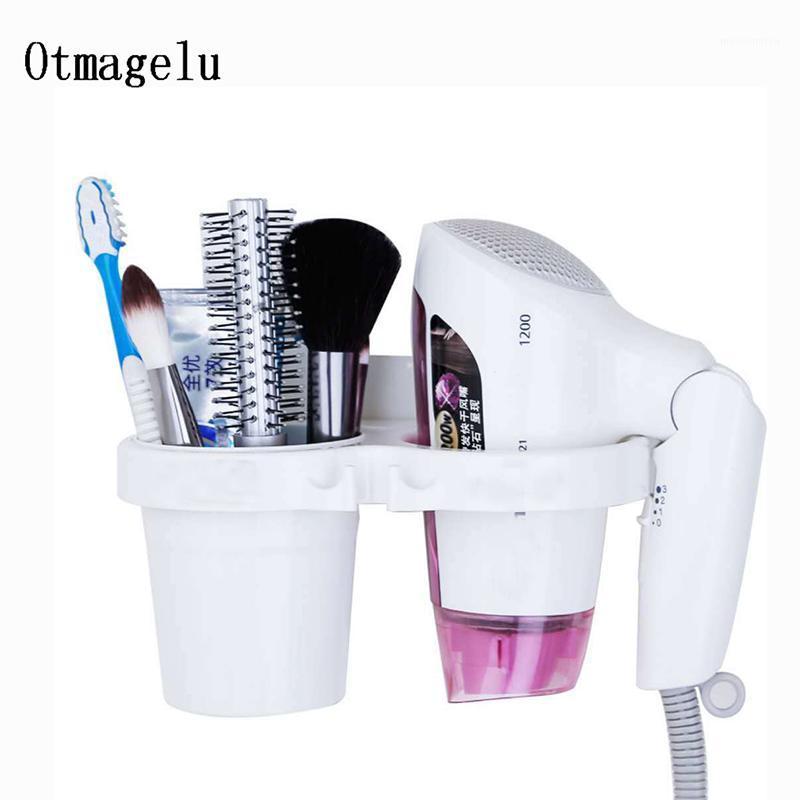 

Hair Dryer Rack Wall Mounted Air Duct Comb Cosmetic Items Storage Rack Toothpaste Holder Combination Bathroom Accessories Set1