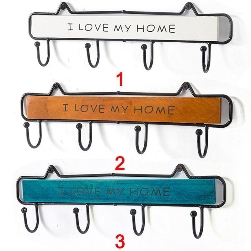 

Wall Mount Key Hanger Hook Kitchen Retro Wooden Decoration Hat Household Bedroom Holder Storage Rack1