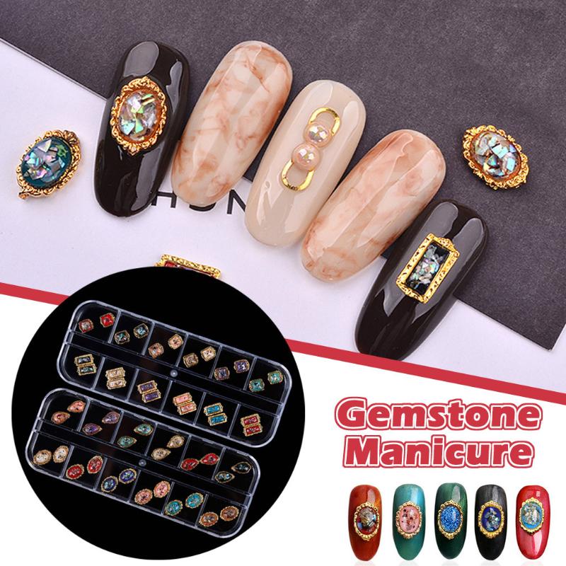

3d Nail Art Rhinestones Decoration Long Boxed Oblong Oval Oound Oorder Gemstone Manicure Ornament Nail Rhinestone Manicure Tool