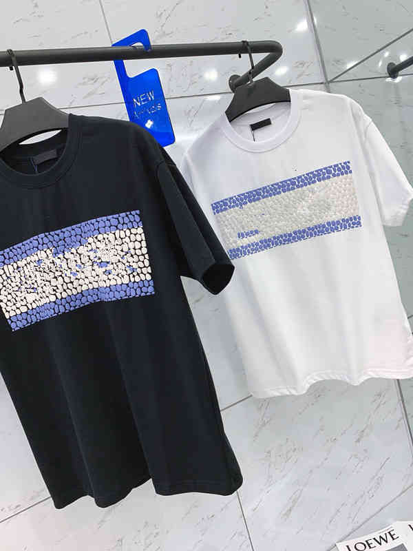 

Men's designer 2022 summer men and women's cotton T shirt loose couple Italian style simple skull hip hop short sleeveXS, White;black