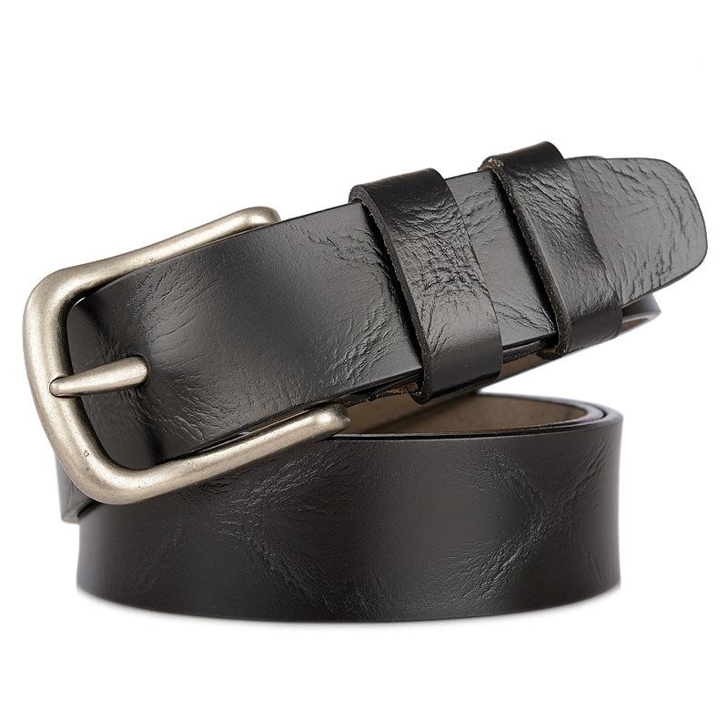 

new men high quality genuine leather belt luxury designer belts men cowskin fashion Strap male Jeans for man cowboy jeans, Black