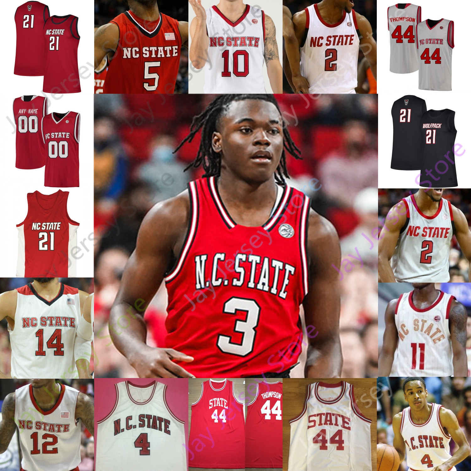 

NC State Wolfpack Basketball Jersey NCAA College Dereon Seabron Casey Morsell Terquavion Smith Jericole Hellems Cam Hayes Allen Dowuona Thompson Warren Gugliotta, White vi