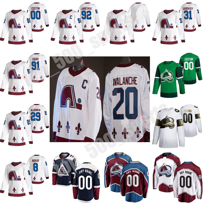 

Colorado Avalanche Reverse Retro Hockey 96 Mikko Rantanen Jersey 8 Cale Makar 92 Gabriel Landeskog 95 Andre Burakovsky 29 Nathan MacKinnon, Colour 7