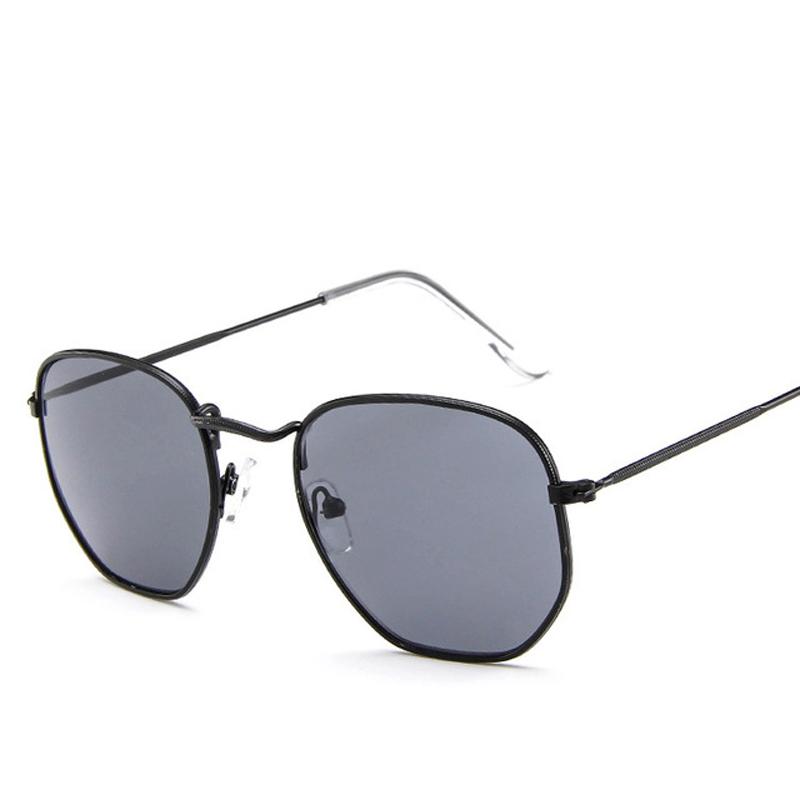 

Sunglasses Fashion Women Brand Designer Small Frame Polygon Clear Lens Men Vintage Sun Glasses Hexagon Metal