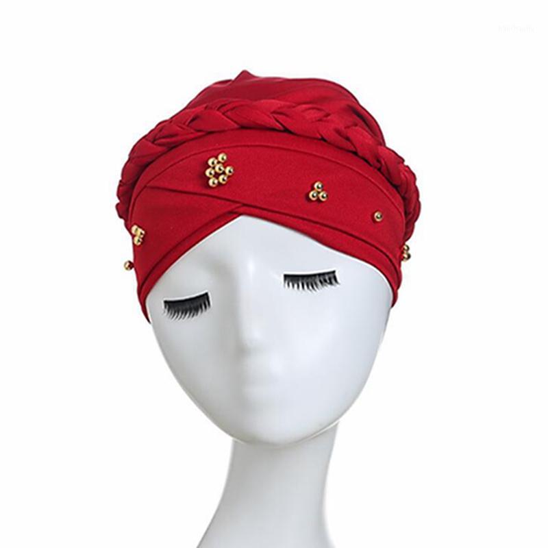 

New Ladies Ski Hiking Caps Muslim Europe America Monochrome Single Braided Milk Silk Baotou Cycling Hat Apparel Accessories1, Black