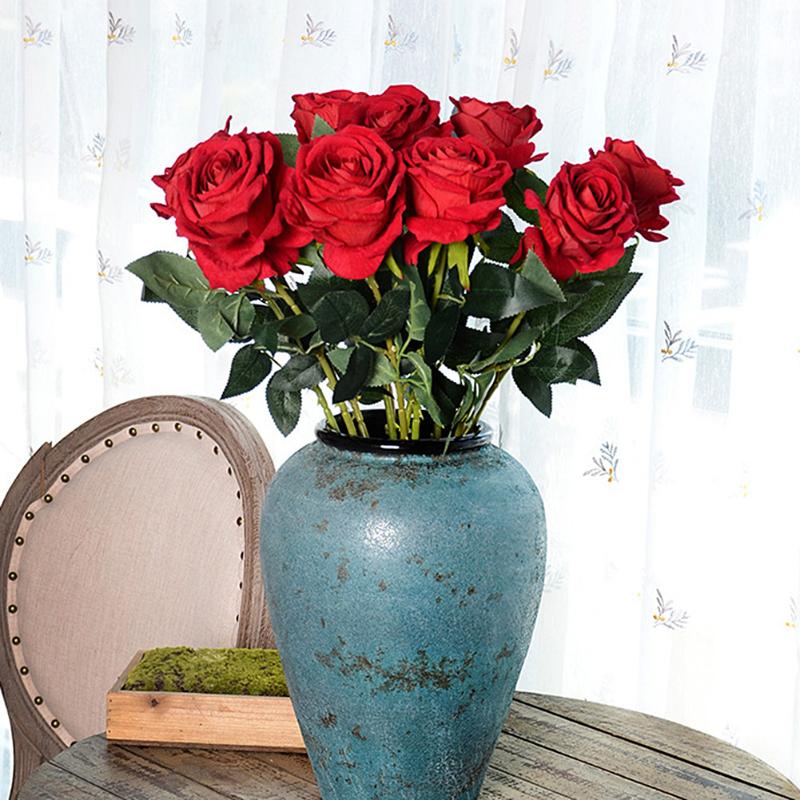 

Simulation Fake Flower Artificial Single Rose Artificial Flower Home Living Room Restaurant Decoration Wedding Supplies 7 colors, Purple