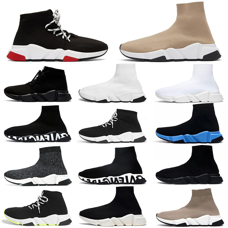 

2020 New Top Quality Speed Trainer Sock Fashion Shoes Triple Black Green Ankle Platform Boots Red Flat Men Women Casual Shoes Sport Sneakers, B15 36-45