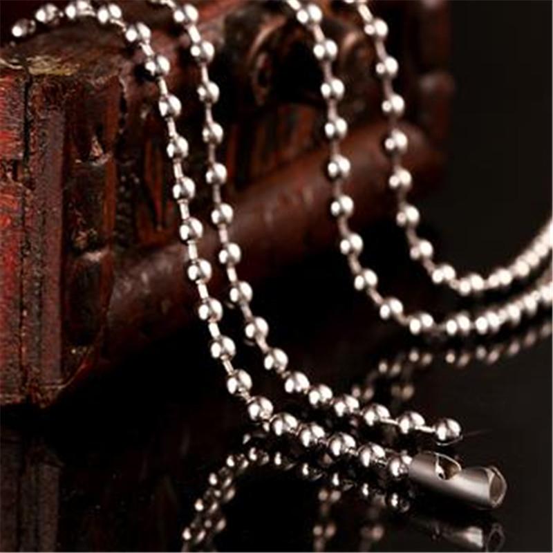 

Wholesale Fashion Jewelry 2.4MM 18inches Women Men Stainless Steel Beads Chain Necklace Wedding Party Gift