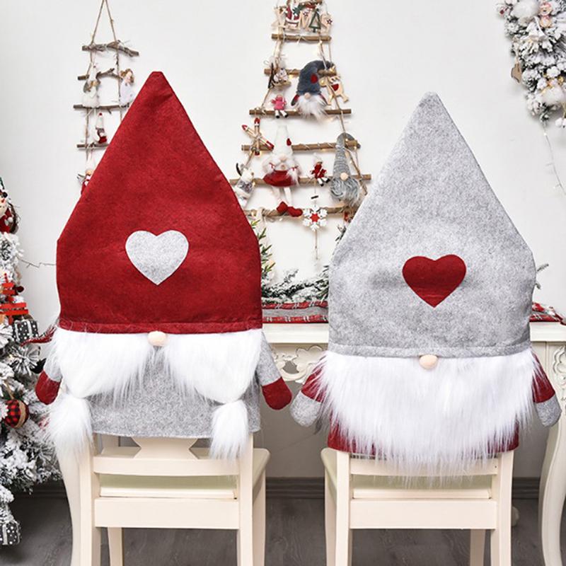 

1*Christmas Chair Covers Hat Dining Seat Elder Red Santa Claus Home Party Decor