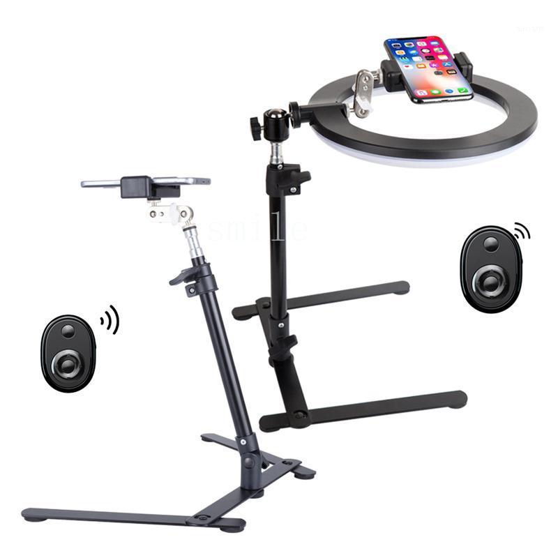 

Mobile Phone High Angle Shotting Stand Desktop Ring Fill Light Photography Light with Phone Holder Remote Control Kit1