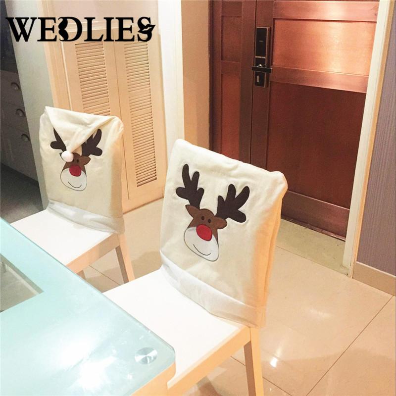 

Dinner Table Chair Cover Slipcover Seat Cover Party Banquet Dining Chair Ornaments Christmas Decorations For Home 50x60cm