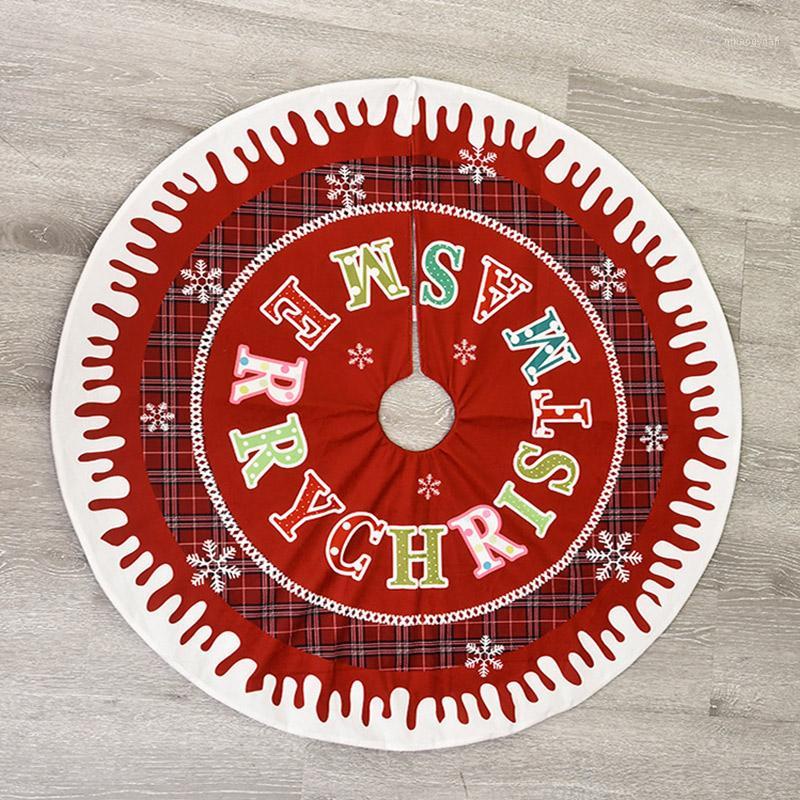 

Durable Fabric Cartoon Printed Christmas Tree Skirt Xmas Tree Decoration Home HG991