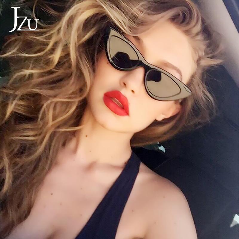 

JZU cat eye sunglasses women fashion brand design vintage retro triangular fashion black oculos feminino Sexy Women sun glasses