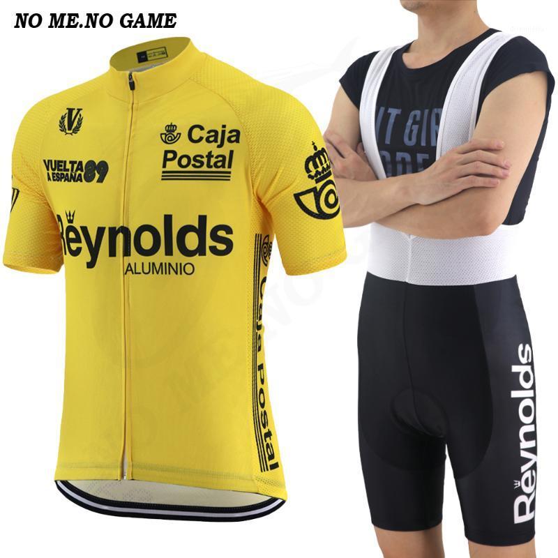 

Summer Classic Pro racing Cycling jersey Set Yellow Men's Ride cycling clothing team Road Bicycle clothes NO ME NO GAME1
