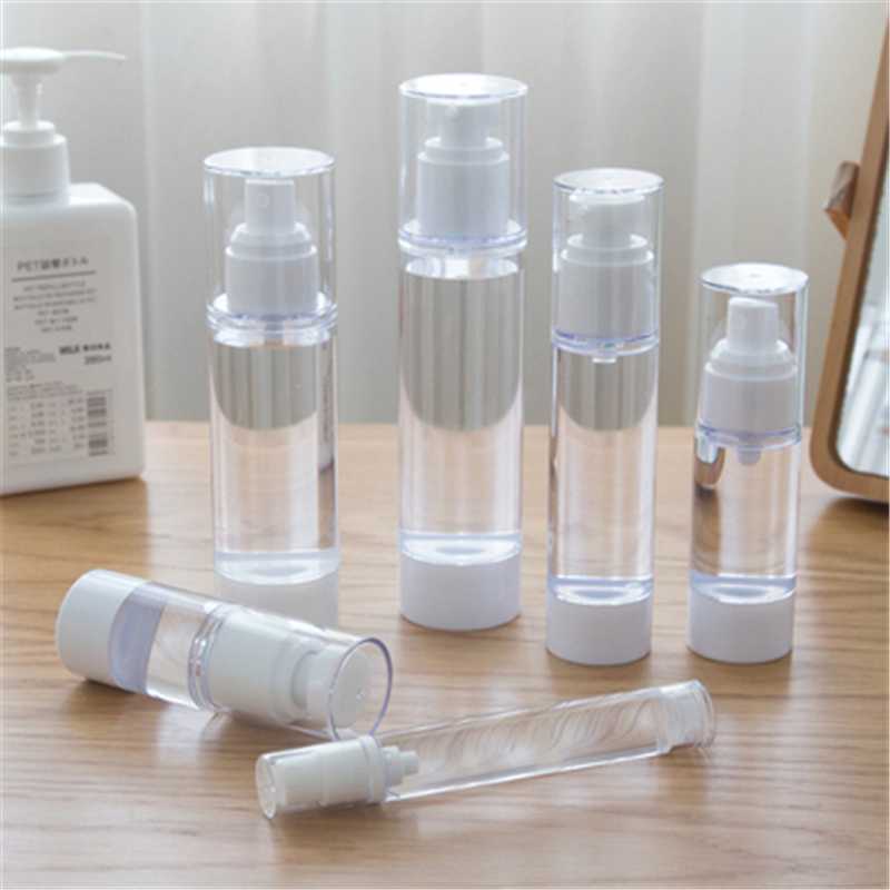 

15ml 30ml 50ml 80ml 100ml Empty Serum Bottles Vacuum Pump Bottles AS Plastic Lotion Sub-Bottling With PP Cream Airless Bottle